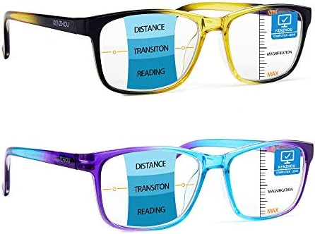 K KENZHOU Прогресивно Многофокусные Очила за Четене, Блокиране на Синята Светлина, за Жени, Мъже, Безлинейные Мултифокална