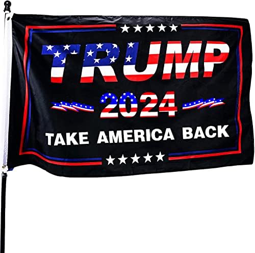 Тръмп 2024 Вземи Америка Обратно Флаг, 3x5 фута 2024 Тръмп за Президента Флаг Външна Стена на Стаята Тръмп Знамена Украса Банер с 2 Медни Люверсами и Двойна Фърмуер