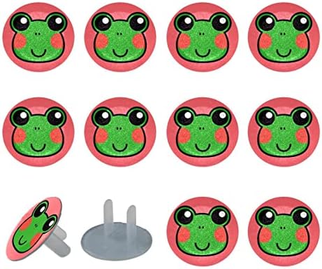Капачки за контакти (12 бр.), Защитни Капачки За защита на електрическото оборудване От удари С Хубав дизайн във формата на жаба Розов цвят