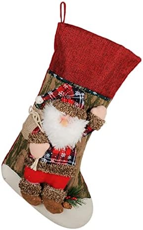 Малка Верига за Окачване, Луксозни чанти с Дядо Коледа, Снеговиком и Елени, Висулка във формата на Коледни Чорапи от Декоративни Тъкани (A, Един Размер)