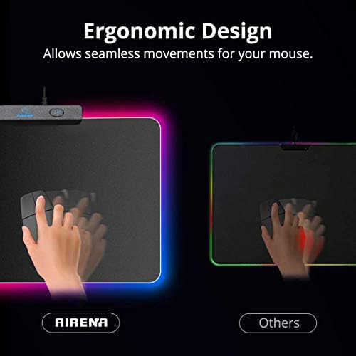 Геймърска подложка за мишка RGB | 7 цвята led | 14 режима на осветление | Ефекти дъгата | Нескользящая и Водоустойчив Тъканно повърхност | Мат плот | Светлинен Подложка за ?