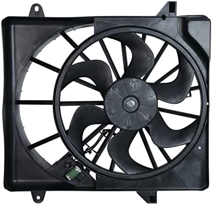 TYC 621940 Вентилатор за охлаждане в събирането, Съвместим с Jeep Liberty 2008-2012 година на издаване, черен
