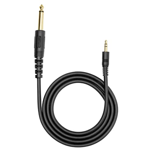 Movo WGA-1 Китара кабел 6,35 мм с удлинителем 3.5 мм, аудио кабел TRS от мъжете на мъжа - Добра кабел за слушалки, Aux
