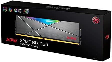 XPG DDR4 D50 RGB 32 GB (2x16 GB), 3200 Mhz PC4-25600 U-DIMM 288 Контакти Настолна памет CL16-20-20 Комплект Titanium