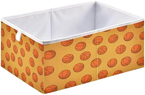 Emelivor Баскетболни Топки, Жълт Куб, Кошница за съхранение, Сгъваеми кутии за съхранение, Водоустойчив кош за играчки,