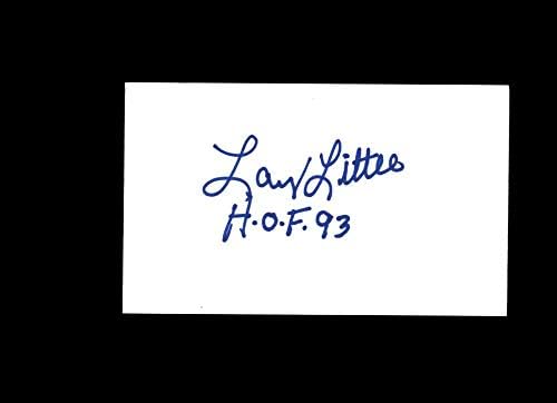 Лари Литъл Собственоръчно подписано на Картата размер 3x5 с Автограф от NFL HOF Маями Делфините