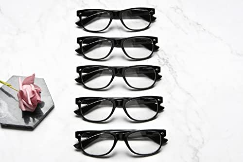 Eyekepper Класически Очила за четене на 80-те години за жените, 5 опаковки, Ридеры в черна рамка + 4,00