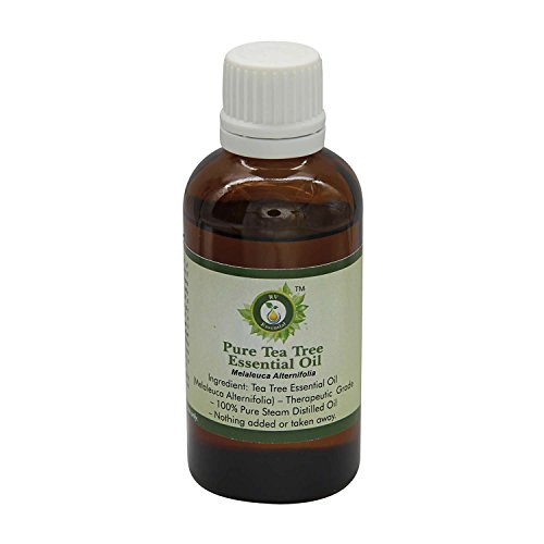 R V Етерично масло от чаено дърво на 50 мл (1,69 унция) - Melaleuca Alternifolia ( Чист и натурален лечебен сорт)