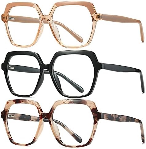 helena 3 Опаковки Големи очила за четене за жени, Леки Големи Модни Очила за четене