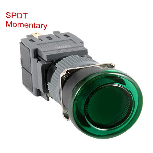 Нов Lon0167 2 бр. ac 250 В SPDT 5A надеждна ефективност Незабавен Грибовидный Бутон превключвател с зелена светлина (id: