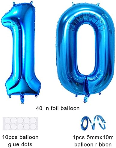 Балони с номер 10 Xihuimay, 40-инчов Цифров Балон, Азбука, 10 Балони на Рожден Ден, на Фигура 10, Гелиевые