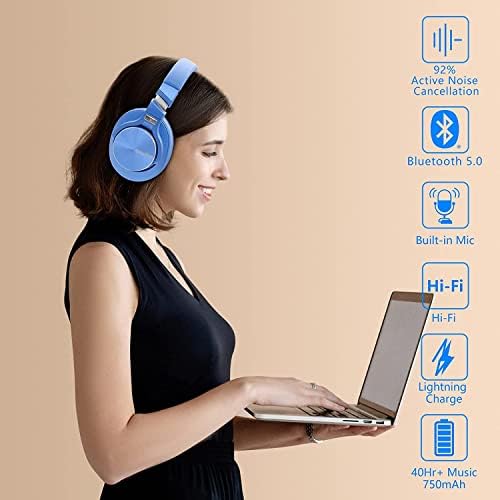 Слушалки Srhythm NC25 с активно шумопотискане, комплект стереогарнитуры ANC с безжична връзка NC75 Pro Bluetooth V5.0, 40 часа възпроизвеждане през слушалки в ушите
