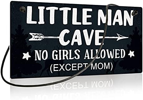 Putuo Decor Табела във формата на малкия Човек в Пещерата, Стенен Интериор на стаята за момчета, За малки момчета, За деца, 10x5 Инча, PVC Подвесная плоча за подарък (Момичета