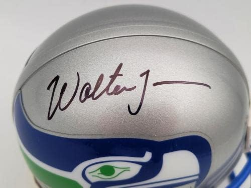 Уолтър Джоунс С автограф Seattle Seahawks Сив Мини-Каска MCS Holo В наличност #203085 - Мини-Каски NFL с автограф