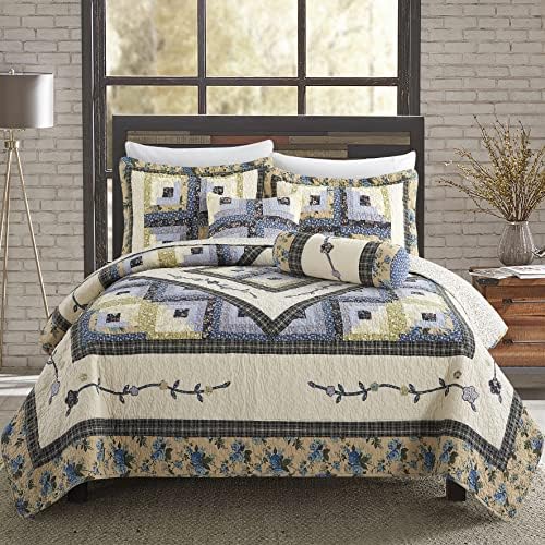 Юрган L ' IRISDOM California King Size, 3 предмет, Покривки за легло в стил Мозайка от Памук, Бохем Комплект Спално