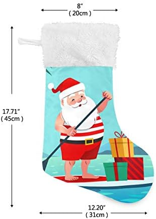 PIMILAGU Сладък Дядо Коледа На Весельной дъска с Подаръци Коледни Чорапи, 1 Опаковка 17,7 , Окачените Чорапи за