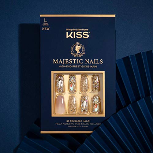 Режийни ноктите KISS Majestic, 'Моята корона', с високо качество гел на ноктите, 30 Многократно лепила под формата