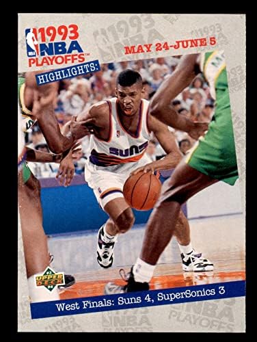 1993 Горната палуба # 191 Основни моменти плейофите Кевин Джонсън Финикс Сънс (Баскетболно карта) в Ню Йорк / Mount Санс Кал Бъркли