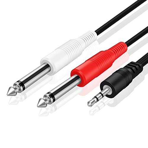 Аудио кабел TNP 3,5 мм - 6,35 мм, двоен кабел TS, 10 фута, Сплитер TRS, Y-образен конектор 1/4-1/8, аудио кабел,
