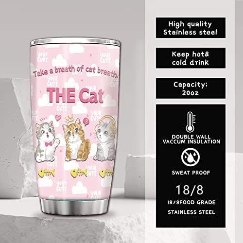 Чаша за котки CALHogar, подаръци за любителите на котки, розова кафеена чаша, подаръци за любителите на котки за жени, скъпа кафеена чаша, Розова Чашата за Кафе, Изолиран