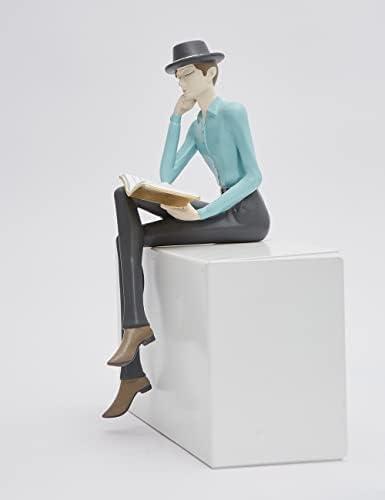 HAUCOZE Мъжки Декор Скулптура Фигурка За Четене на Художествен Маса Централно Украса От Полирезина Подаръци За