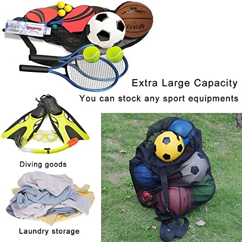 Rudmox Тежкотоварни Окото Чанта за топка, Чанта За съхранение на спортни съоръжения в съвсем малък за Баскетбол, Футбол,