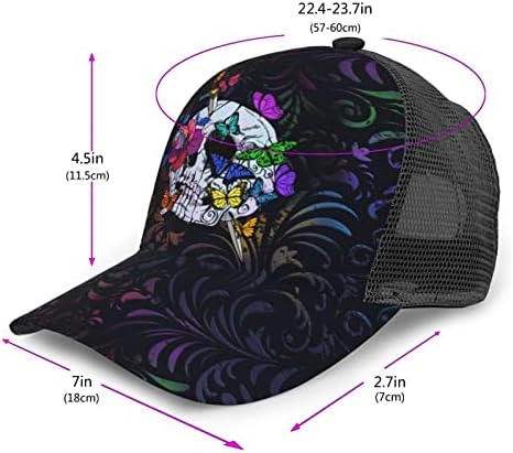 Захарен череп бейзболна шапка регулируема татко шапка на шофьора шапка открит шапка за Слънце, шапки за мъже жени