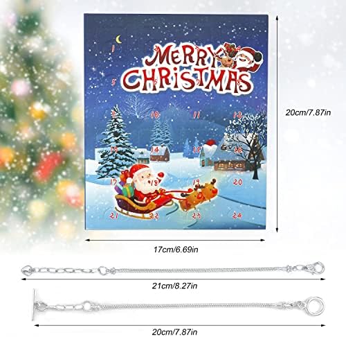 2 бр. Коледен Адвент-Календар 2022, Комплект за Направата на Гривни с Обратното Броене на Коледа, 24 Ден, подарък