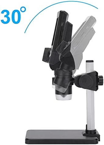 WSZJJ Професионален цифров електронен микроскоп 4,3-инчов LCD дисплей с голям основание 8MP 1-1000X Лупа непрекъснато усилване (Цвят: сребърен размер: Алуминий, Пластмаса)