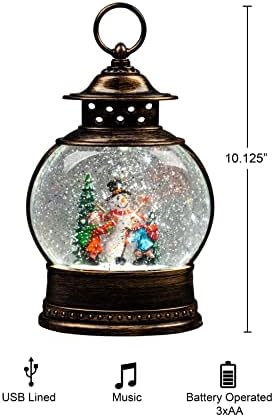 Коледен Снежен човек на Сцената на Глобус Фенер с Натоварения Вода Сверкающая Музика и Светлини за Коледна Украса за