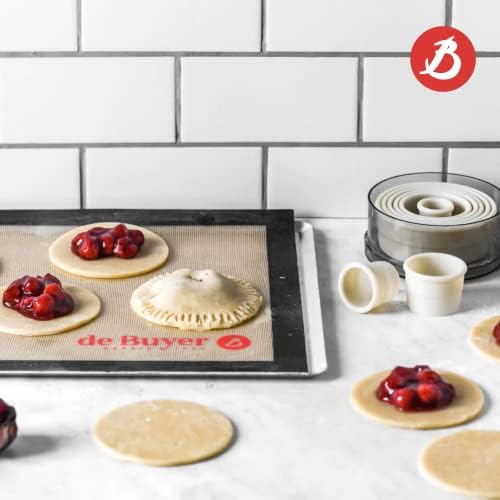 кръгли кутии de Buyer - Комплект от 9 теми - Лесно да посегнат, да даде форма пирогам, тарталеткам, бисквитам и друга печене - Могат да се мият в миялна машина