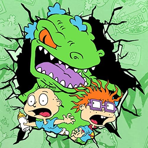 Мъжка тениска с анимационни герои на 90-те години на Nickelodeon - Тениска часа rugrats Hey Arnold Ren & Stimpy Rocko's Modern Life Вратовръзка Боядисват