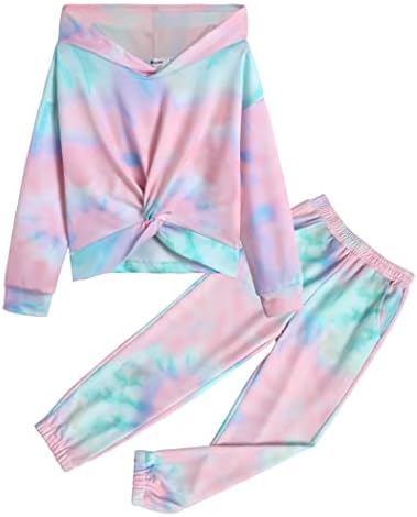Hopeac Комплект дрехи с равен брой гласове-боя за Момичета от 2 теми, Красиви Върхове с Обрат Отпред, Блузи,