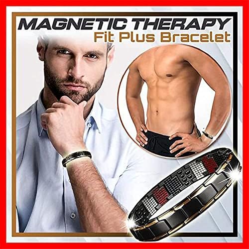 CYUHAN, 2 броя, гривна за магнитотерапии Fit Plus, за отслабване, за мъже, Регулируема мъжка гривна Ultra Strength, Лечебен Гривна Health Energy Shape Up, за контрол на затлъстяването (2 чере?
