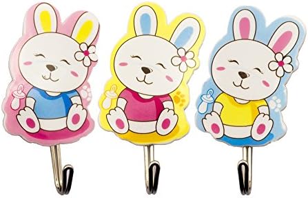 HAND 7006 Красиви Разноцветни Детски Куки за окачване на зайци в банята и Детската стая - около 8 см x 4 см Опаковка