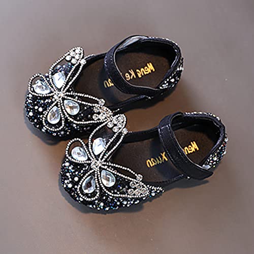 Модерен пролетно-летните детски танцови обувки За момичета, Обувки на Принцесата да се изяви С кристали (черен,