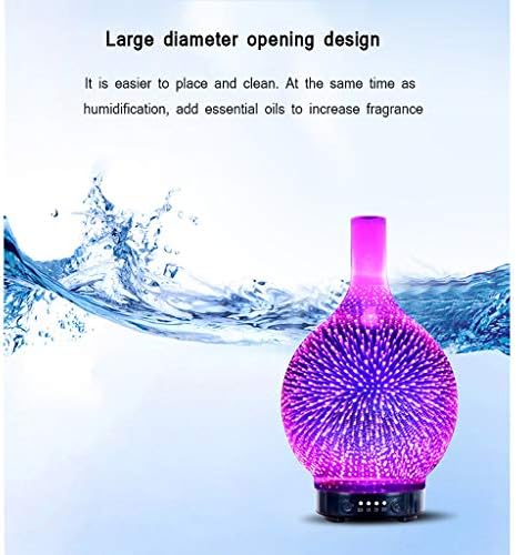 QFFL Ароматни лампи Очарователен 7-цветен лека нощ 3D Фойерверки Стъкло Ултразвуков Овлажнител масла за Ароматерапия