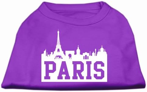 Тениска с трафаретным принтом Mirage Пет Paris Skyline Лилав цвят XXXL (20)