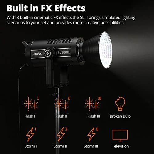 Godox SL300III SL-300III 320 W 5600 До led видеосвет балансирана дневна светлина, с режим висока мощност, тихо режим, ефекти FX за снимки на новородени, портрет, осветление за интервю,