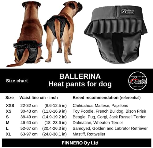 FinNero да Пере Пелени за кучета Female Ballerina Style - за Многократна употреба панталони за кучета с висока попиваща