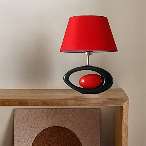 Модерна Настолна Лампа Nighti Фенер Черна Овална Керамичен Корпус лампи и Червена Лампа Настолна Лампа E27 Нощна Лампа