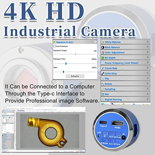 Стереомикроскоп KOPPACE 3.5 X-180X 4K HD Тринокулярный Обектив с непрекъснатото Увеличение, Тринокулярный Интерфейс,