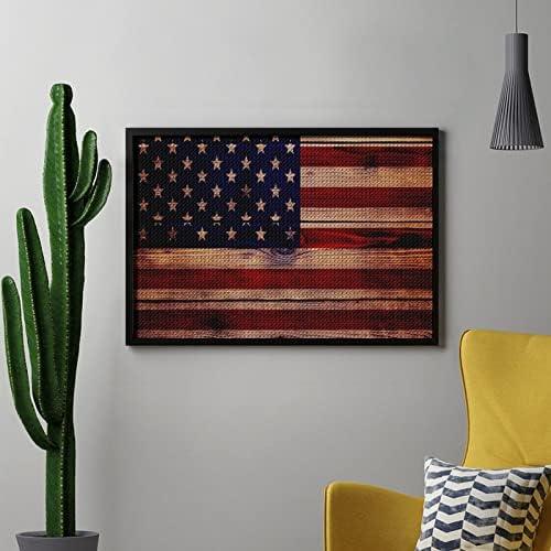 Текстура на Дървото Флаг на САЩ Диамантена Живопис Комплекти 5D направи си САМ Пълна Тренировка Планински Кристал Изкуство Стенен Декор за Възрастни 8 x12