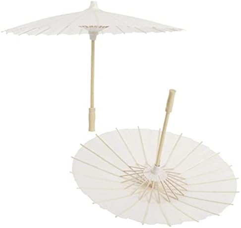 Toyvian 2 бр. Бял чадър чадър Китайски/Японски Декоративен чадър DIY Бял Хартиен Чадър чадър за Бродерия, подпори за фотосесии
