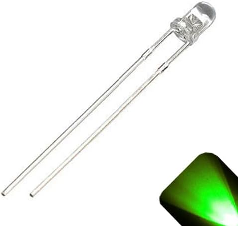 Светодиоди фара 12 в с кръгли прозрачни лещи с диаметър 3 мм - Чистият зелен светодиод - Ултра - ярък Вграден / вътрешен резистор - 5-В, 6-В, 7-В, 8-В, 9, 10, 11, 13, 14, 15 (опаковка от