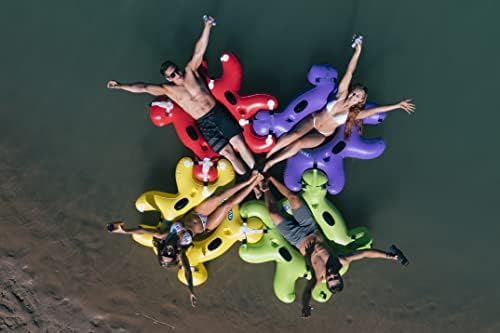 Надуваеми Плаващи тръби Fluzzle Tube Tye Боядисват с Найлонови Соединителями, Мрежесто Дъно XL, Облегалка, 2