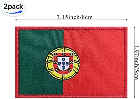 JBCD 2 Опаковки Нашивка с Флага на Португалия Португалски Знамена Тактическа Нашивка Нашивка с Флага на Гордост за Дрехи Нашивка на Шапка Командване на Военна Нашивк