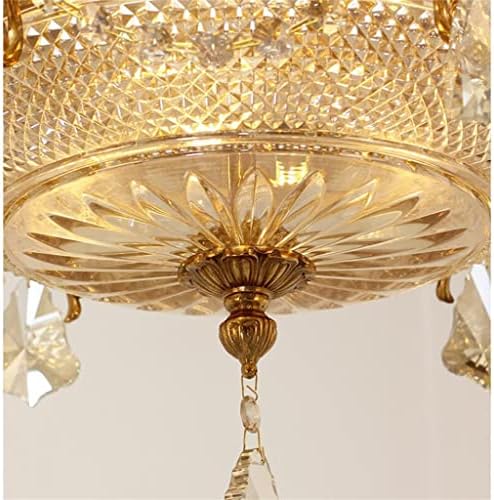IRDFWH Мед Стъклен Тавана лампа Европейската Декоративна Спалня Хол Лампа E27 Вътрешната Свещ Led Тавана лампа (Цвят: D, Размер: