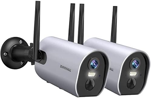 Безжична Градинска помещение ZUMIMALL - 2K WiFi Камера за наблюдение с захранването от батерията за домашна сигурност, 3-Мегапиксельное Цветно Нощно виждане/ 2-Лентов звук