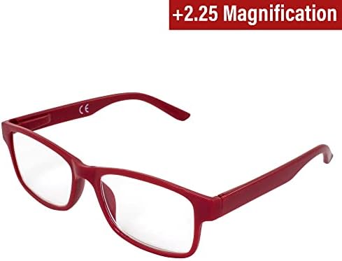 Очила за четене Global Vision + Червена дограма с увеличаване на 2,25, Прозрачни лещи и съответните поляризирани клипове